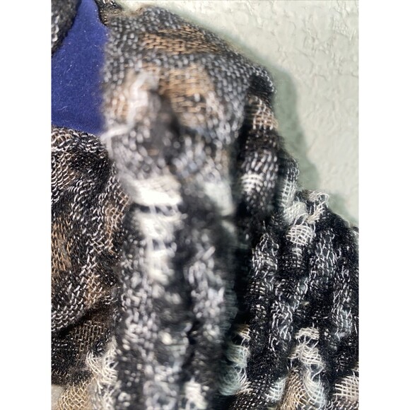 soft scarf Zebra Leopard Animal 80x27 Wrap geometric patchwork Safari fringe - Picture 7 of 9